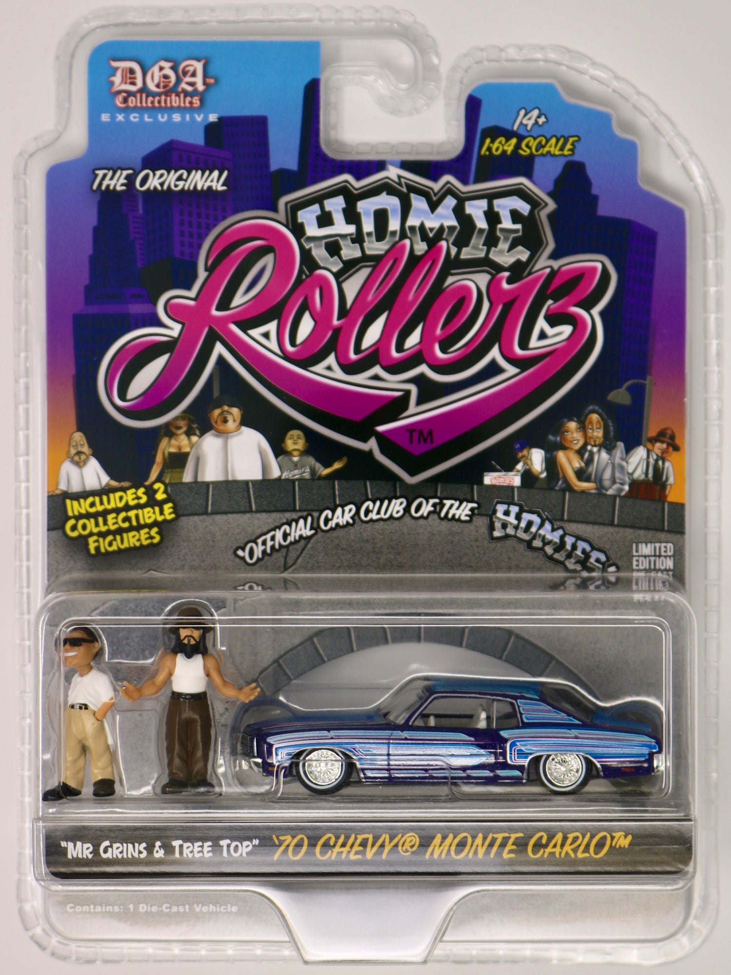 Greenlight x DGA 2025 Homie Rollerz | Series 1 | '70 Chevy Monte Carlo w/ "Mr Grins & Tree Top"
