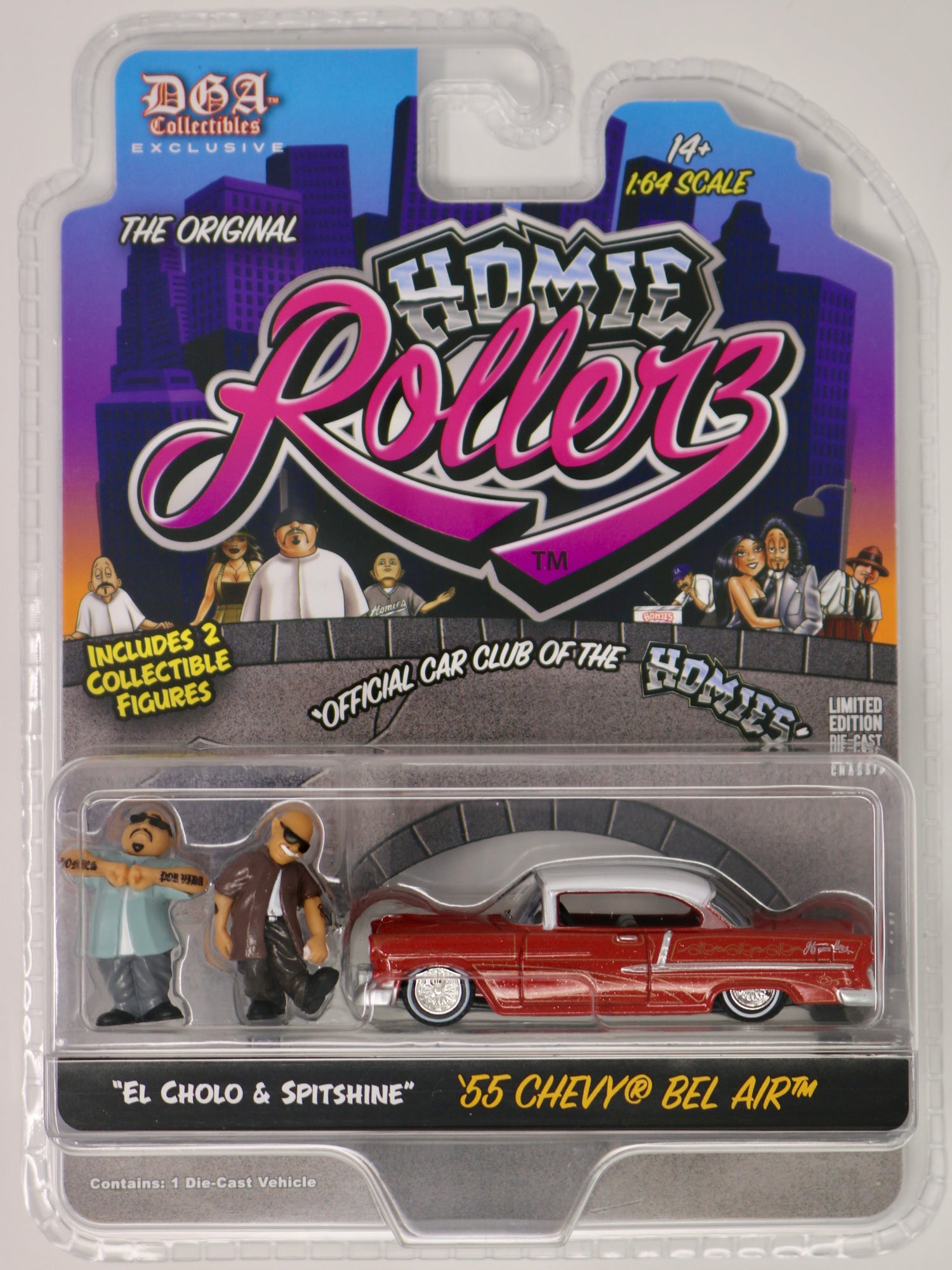 Greenlight x DGA 2025 Homie Rollerz | Series 1 | '55 Chevy Bel Air w/ "El Cholo & Spitshine"
