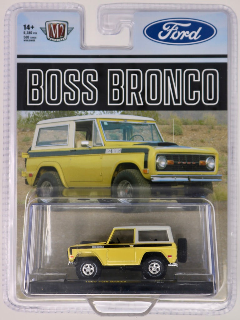 M2 Machines | Hobby Exclusive | Beige with White Top Two-Tone | 1969 Ford Bronco BOSS