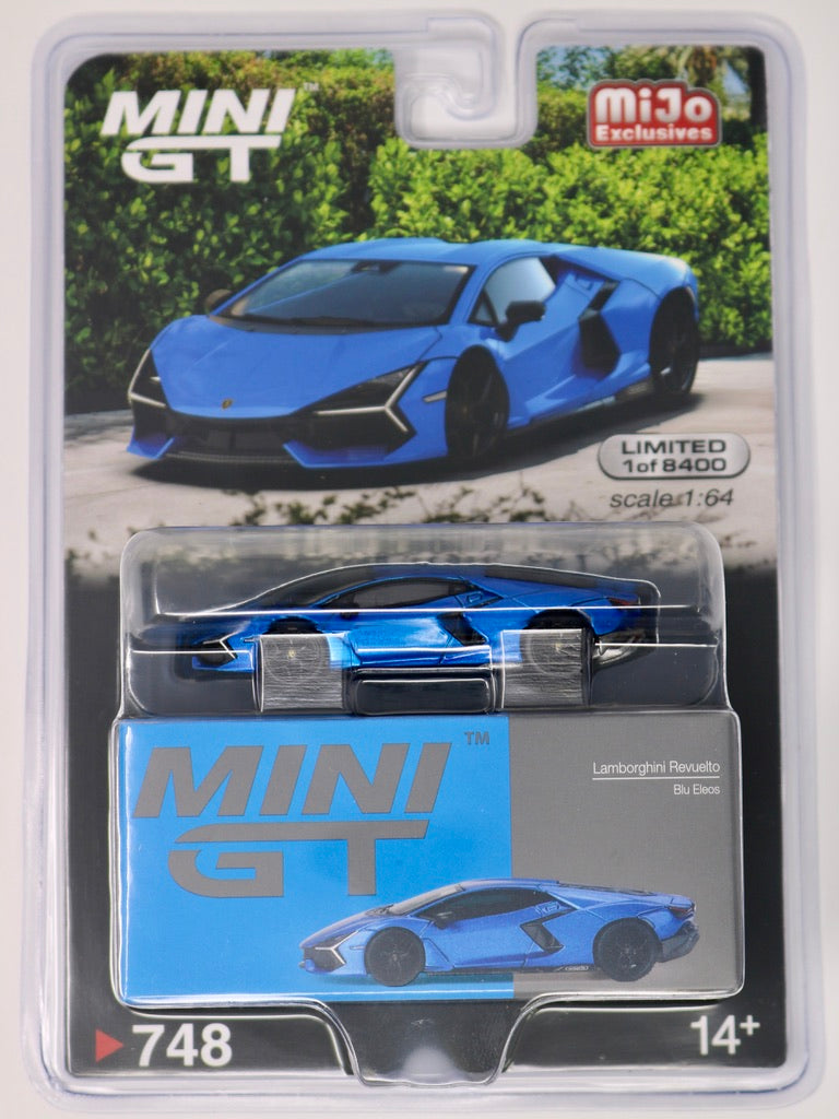 Mini GT | Mijo Exclusives | Lamborghini Revuelto | Blu Eleos | 