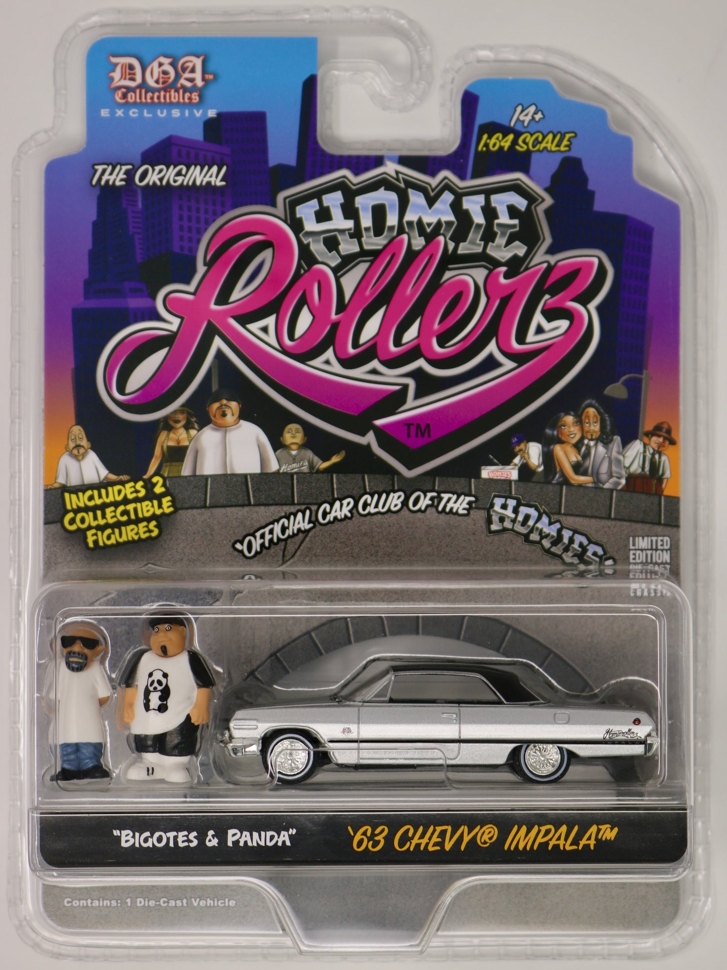 Greenlight x DGA 2025 Homie Rollerz | Series 1 | '63 Chevy Impala w/ "Bigotes & Panda"