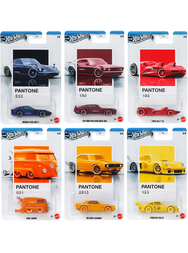 Hot Wheels 2026 | Silver Series | Pantone | A Case (Set of 6 Cars)