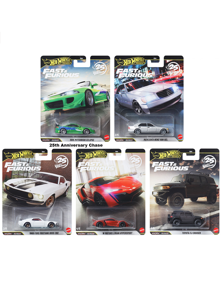 Hot Wheels 2026 | Fast & Furious | 25th Anniversary | N Case (Set of 5 cars)