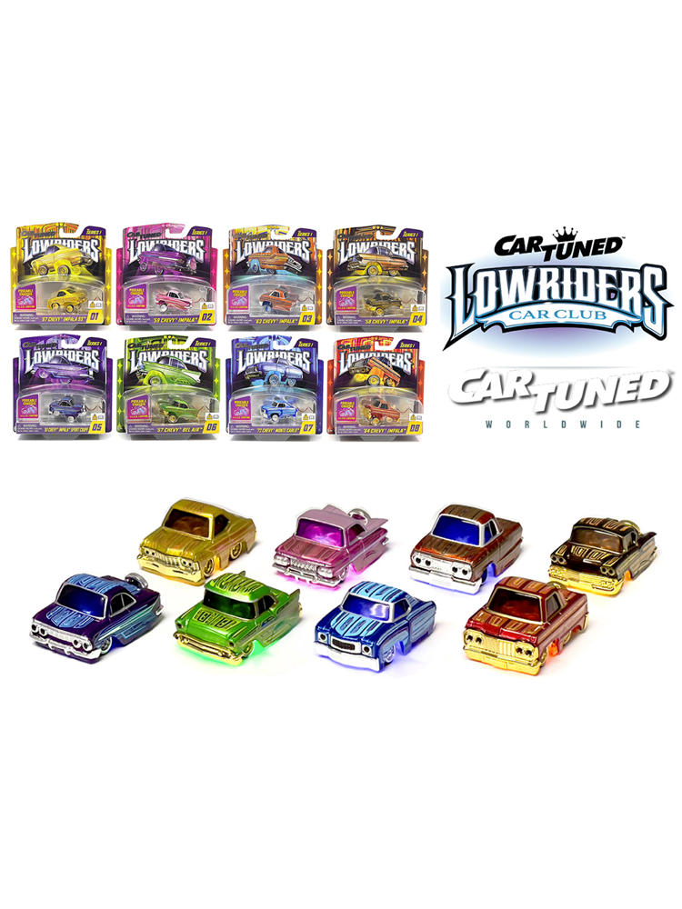 Car Tuned 2026 Lowriders Series 2 | Show Glow L.E.D. Light Up Chassis | Factory Sealed Case (8 Cars)